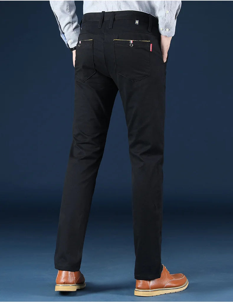 2024 New Korean Men Casual Pants Slim Fit Trousers High Quality Straight Pants Men