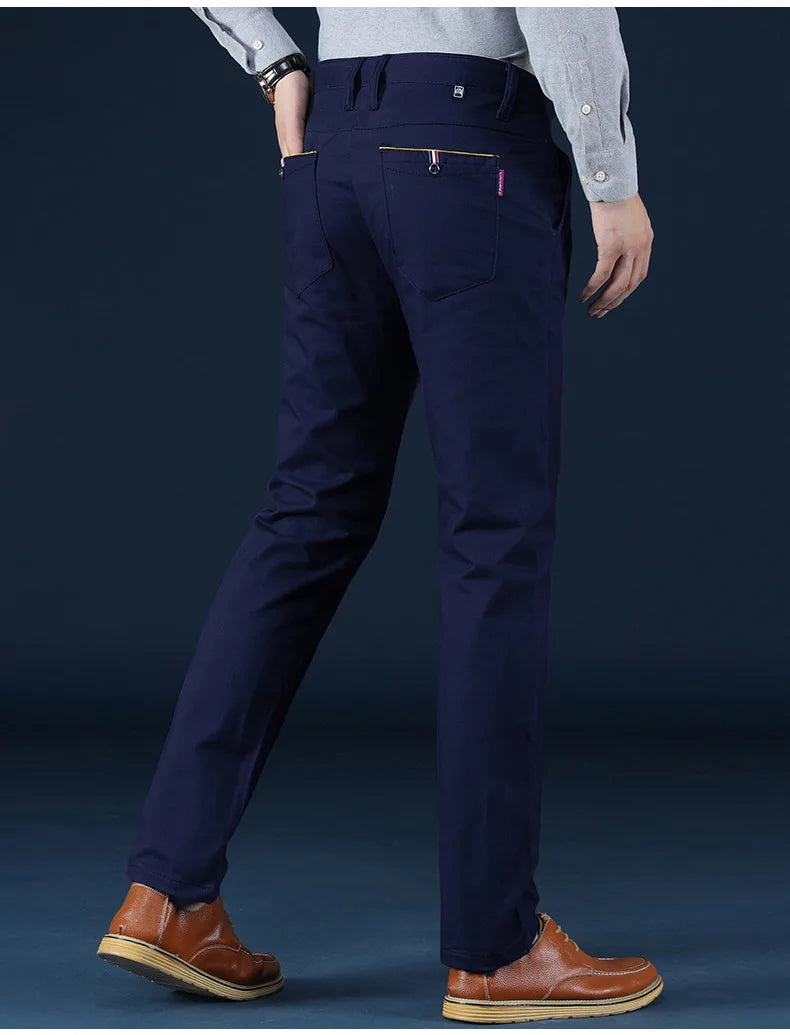 2024 New Korean Men Casual Pants Slim Fit Trousers High Quality Straight Pants Men