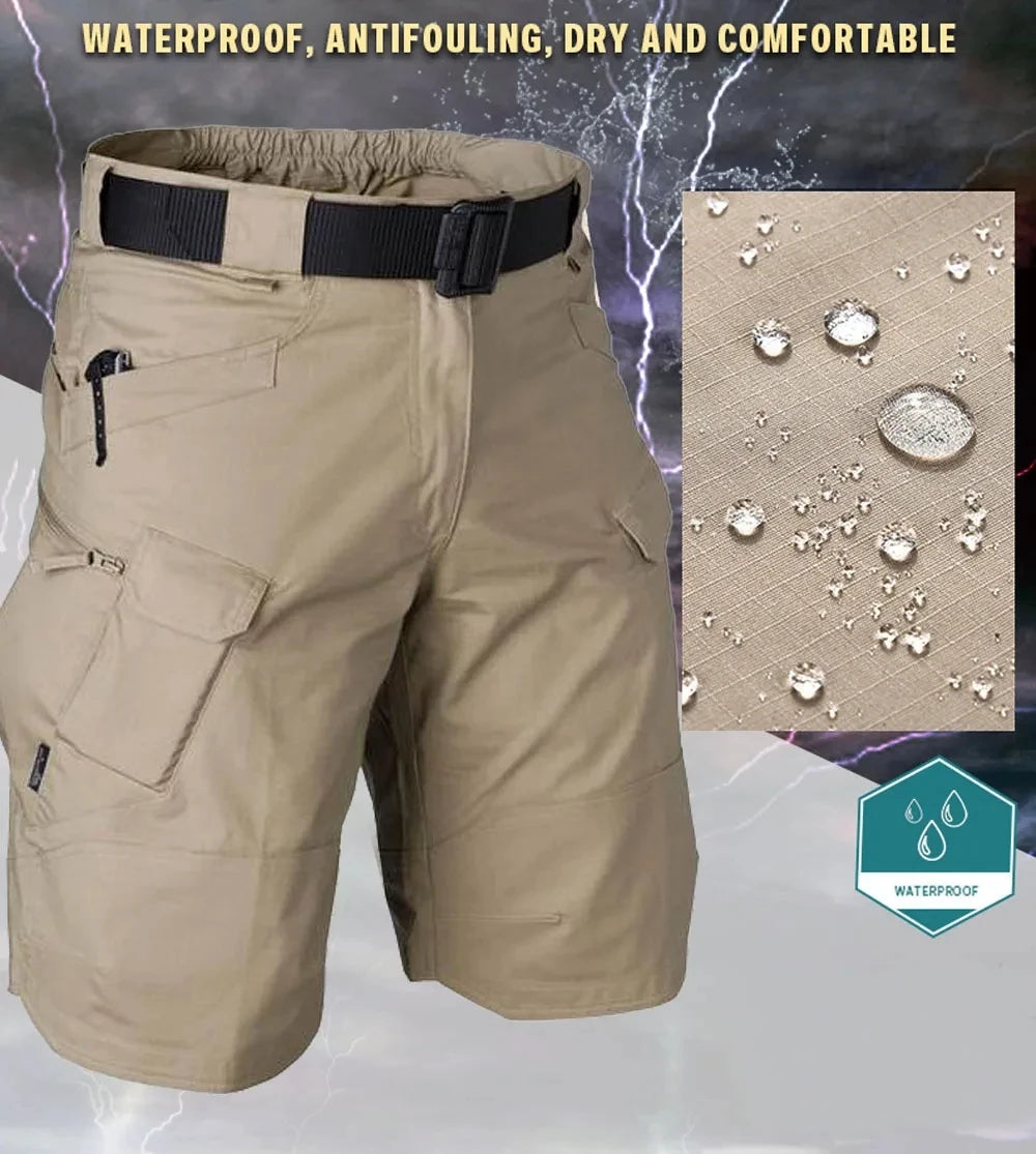 Men's Tactical Shorts With Multi Pockets, Casual Durable WaterproofCargo Shorts For Outdoor Hiking Trekking