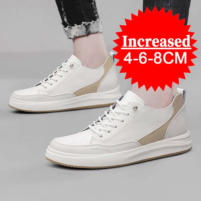 Men Elevator Shoes 4/6/8CM Invisible Inner Heightening Shoe High Quality Leather Outdoor Casual Sports Shoes Walking Work Shoes