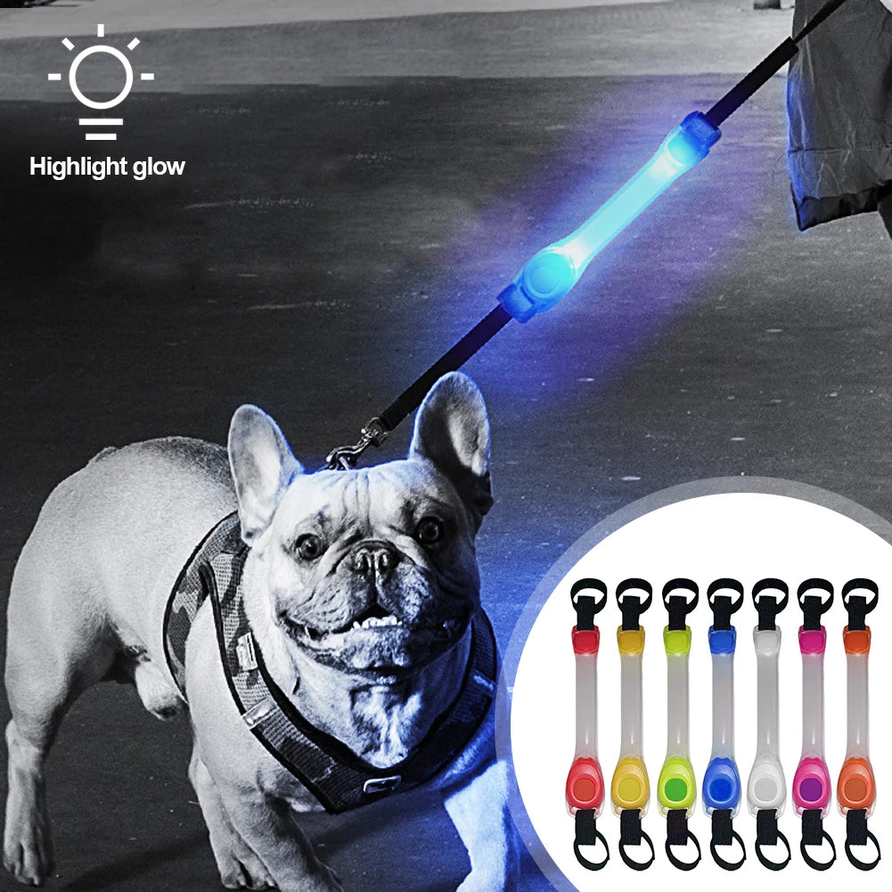 Dog Anti Lost Safety Glowing Collar Outdoor Waterproof Warning LED Flashing Light Strip for Pet Leash Harness Dog Accessories