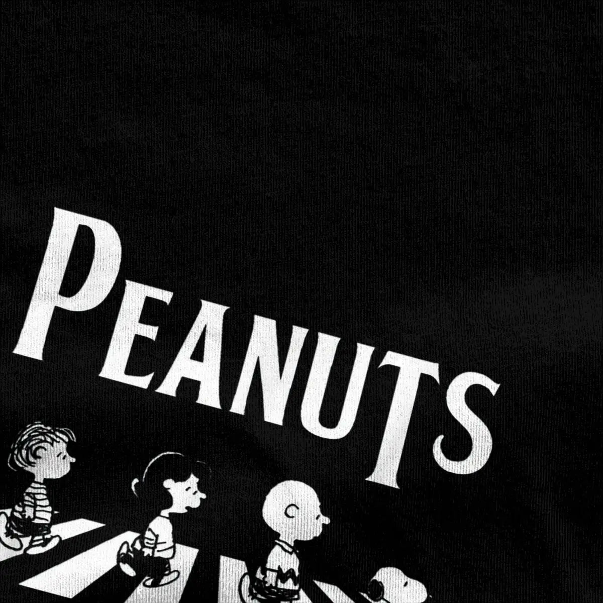 Peanuts Snoopy Crossing Road T Shirt Men 100% Cotton Fashion for Male T-Shirt Round Collar Tee Shirt Short Sleeve Clothes Summer