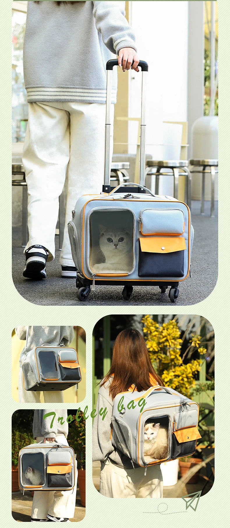 Pet Cart Portable Cat Bag Portable Travel Essential Luggage Small Cat And Dog Suitable For High Beauty Styles