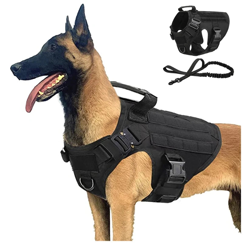 Pet K9 Tactical Military Vest German Shepherd Golden Retriever Tactical  Training Dog Harness and Leash Set For All Breeds Dogs