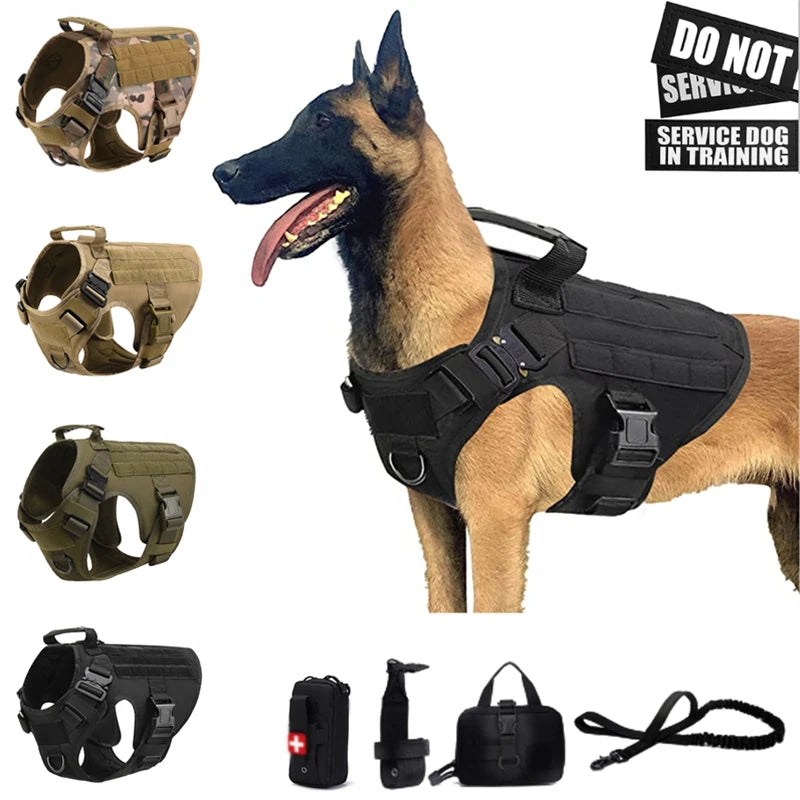 Pet K9 Tactical Military Vest German Shepherd Golden Retriever Tactical  Training Dog Harness and Leash Set For All Breeds Dogs