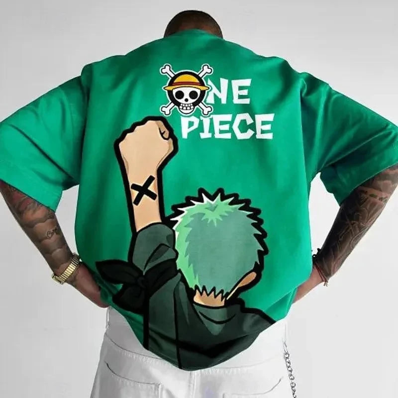 One Piece Roronoa Zoro Luffy Men T-shirt Cotton Short Sleeve Tops Tee Cartoon Anime Japan  Women T Shirts Fashion Y2k Clothing