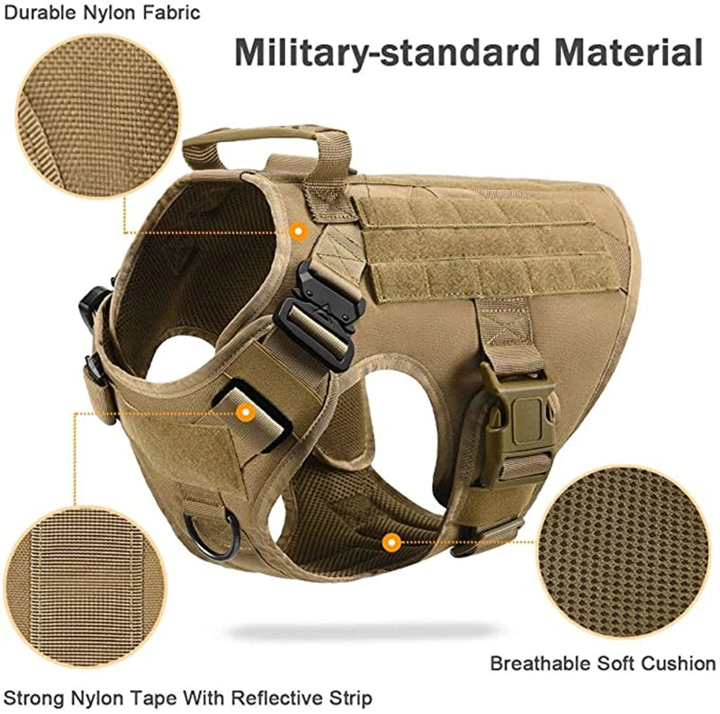 Pet K9 Tactical Military Vest German Shepherd Golden Retriever Tactical  Training Dog Harness and Leash Set For All Breeds Dogs