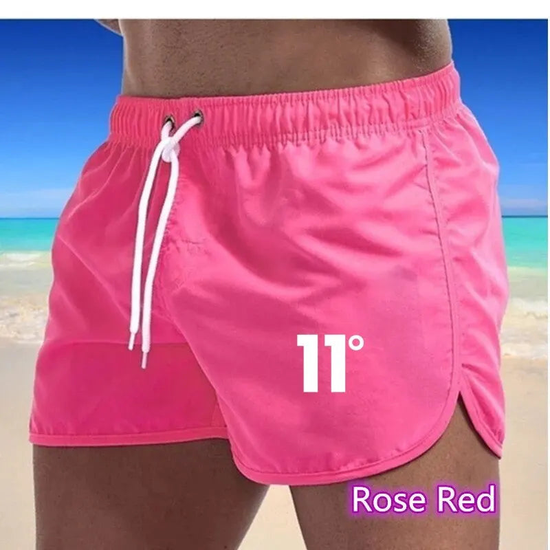 2024 Summer Number Print Men's Swimwear Shorts Beachwear Cool Swim Trunks Men Swimsuit Low Waist Breathable Beach Hot Wear Surf