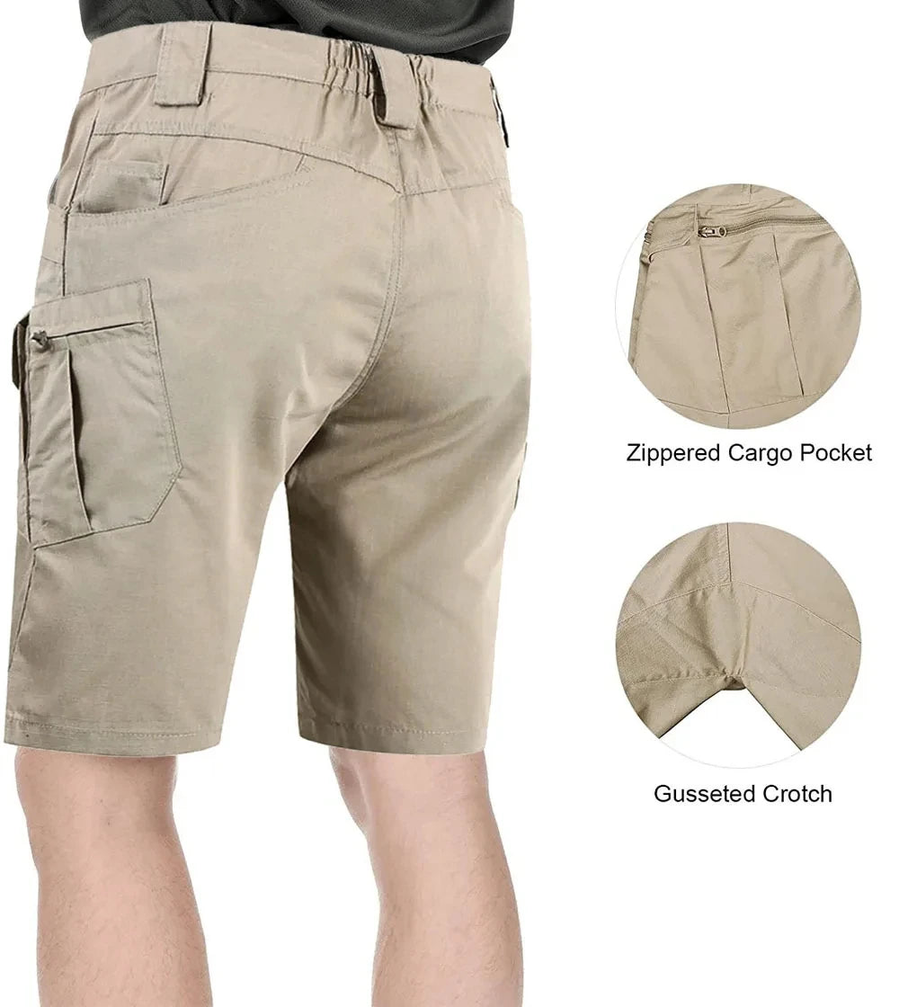 Men's Tactical Shorts With Multi Pockets, Casual Durable WaterproofCargo Shorts For Outdoor Hiking Trekking